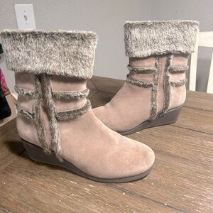 Easy Spirit Esbrandia Leather wedged boots size 8